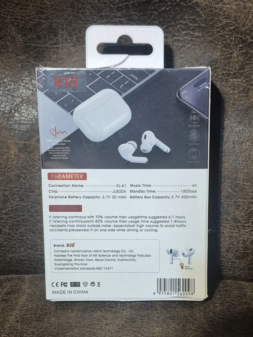 KL-61 Wireless Earbuds Headset - White